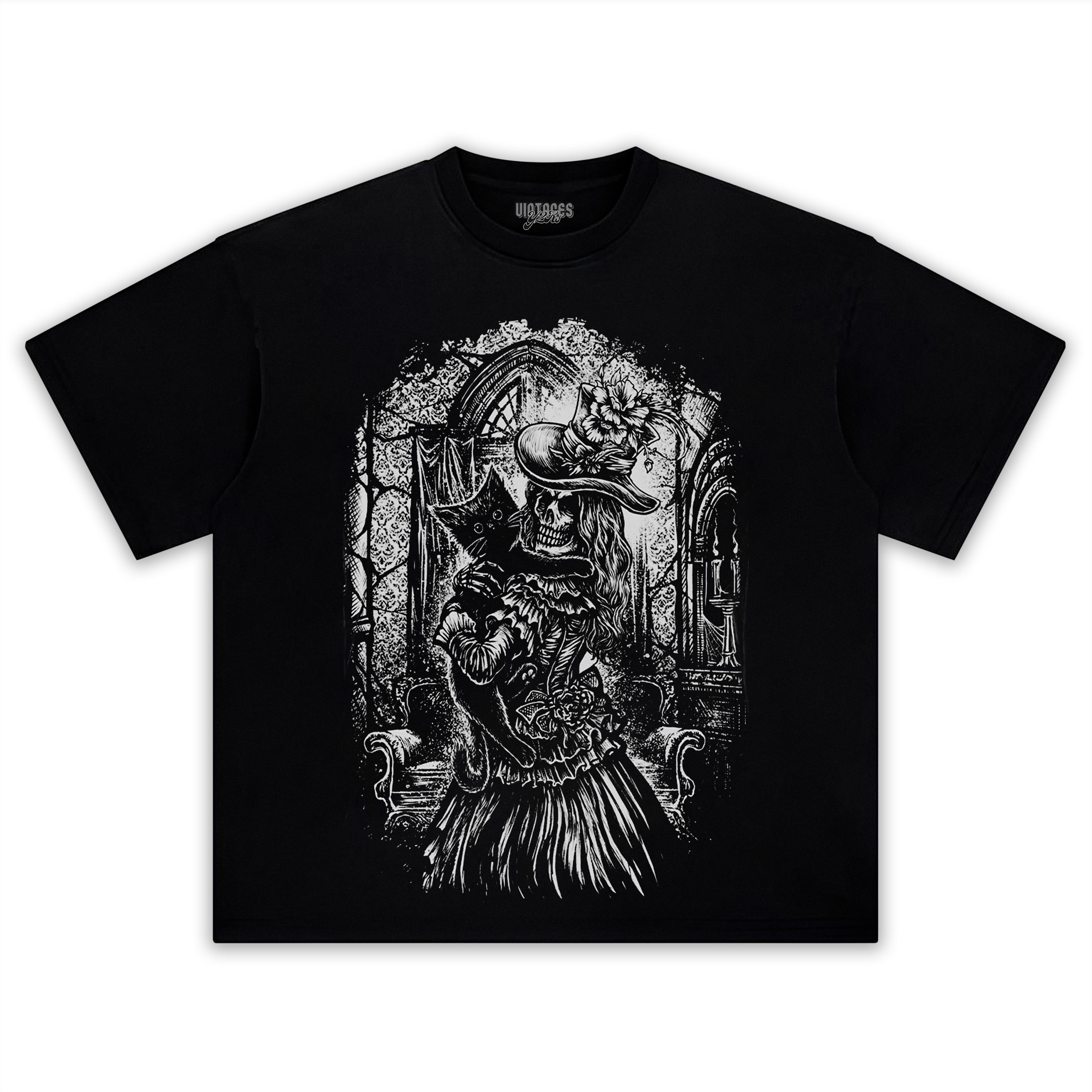 VICTORIAN CAT LADY TEE & LS & HOODIE