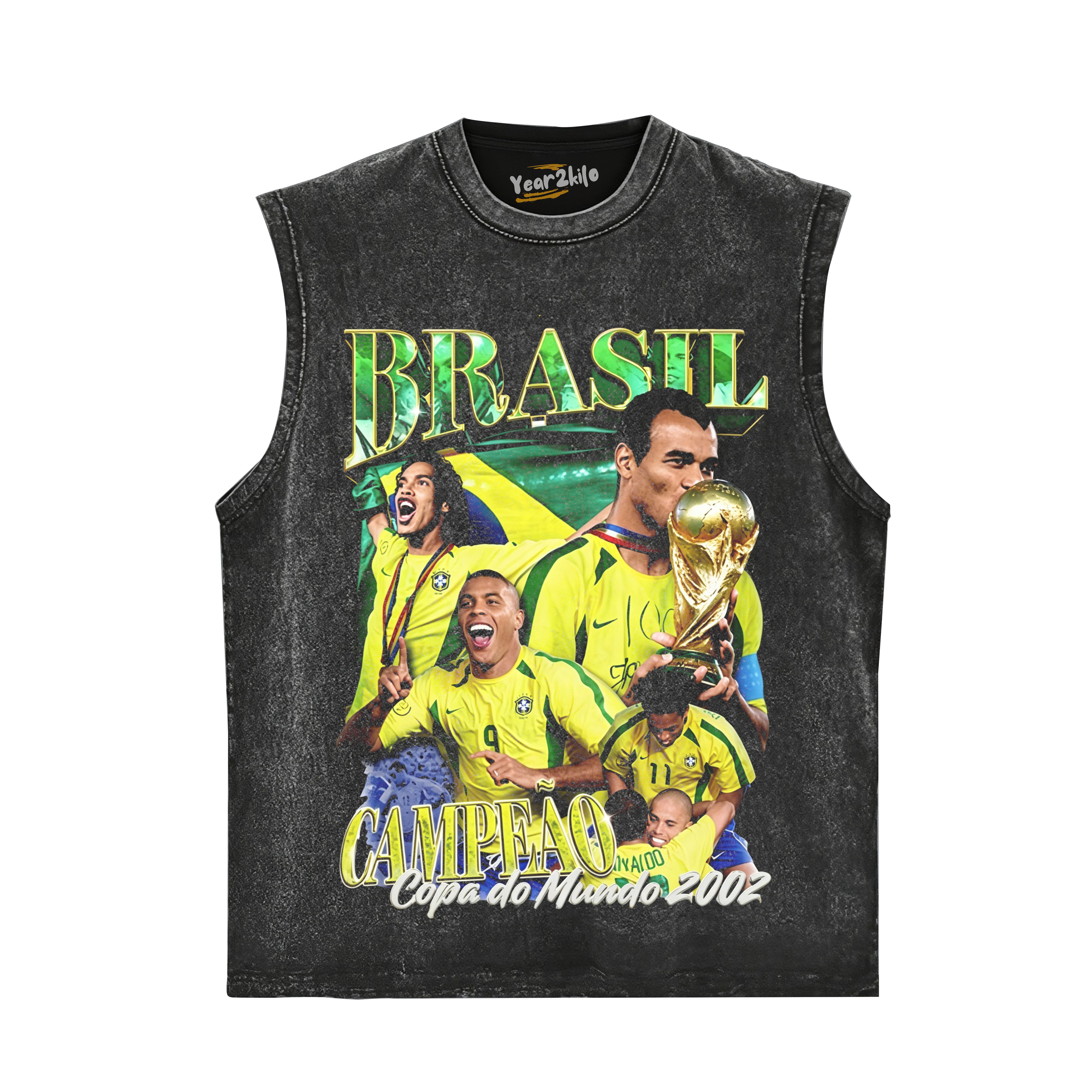 VINTAGE 90S BRAZIL 2002 WORLD CUP TANK TOP & TEE & LONG SLEEVE & LAYERED LS & HOODIE
