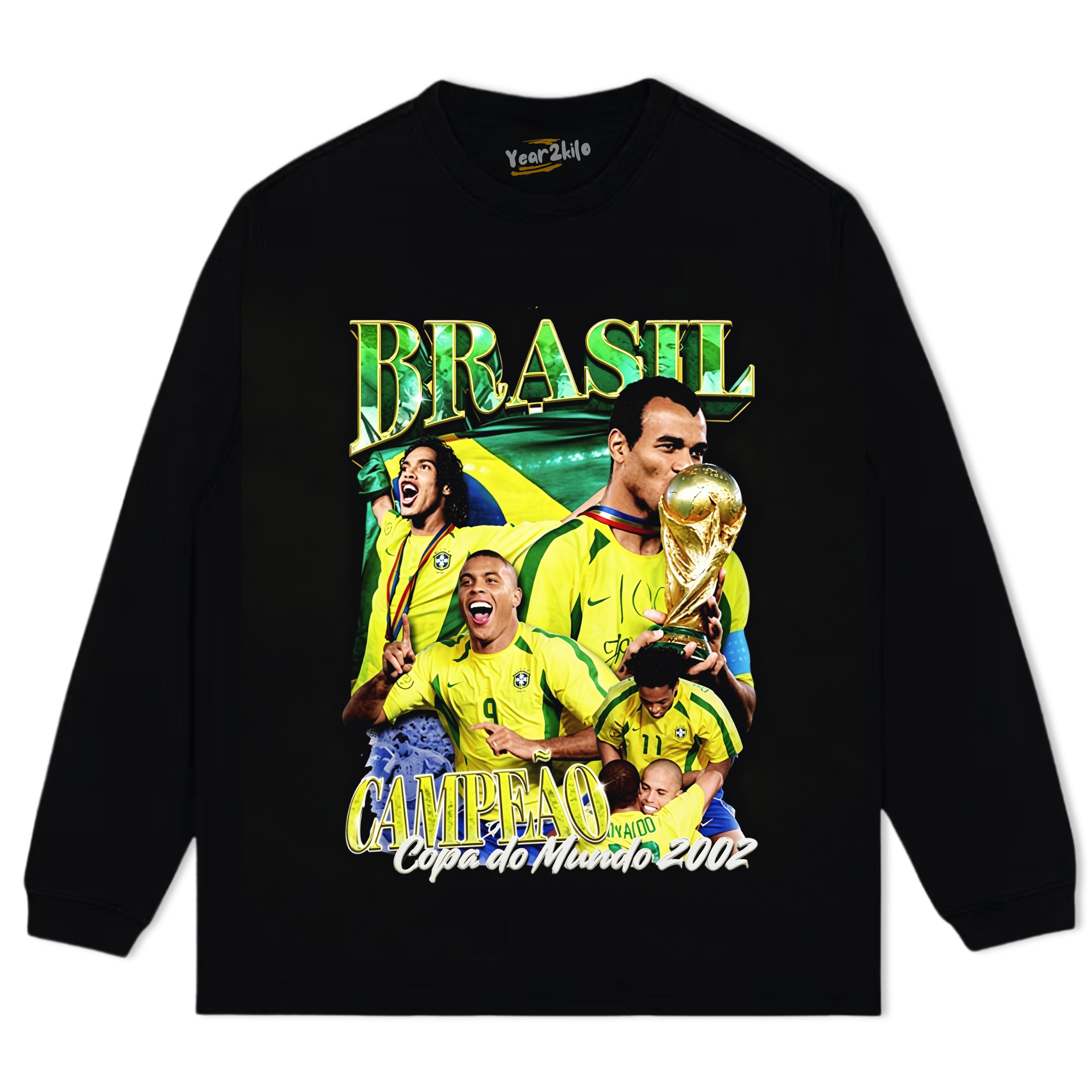 VINTAGE 90S BRAZIL 2002 WORLD CUP TANK TOP & TEE & LONG SLEEVE & LAYERED LS & HOODIE