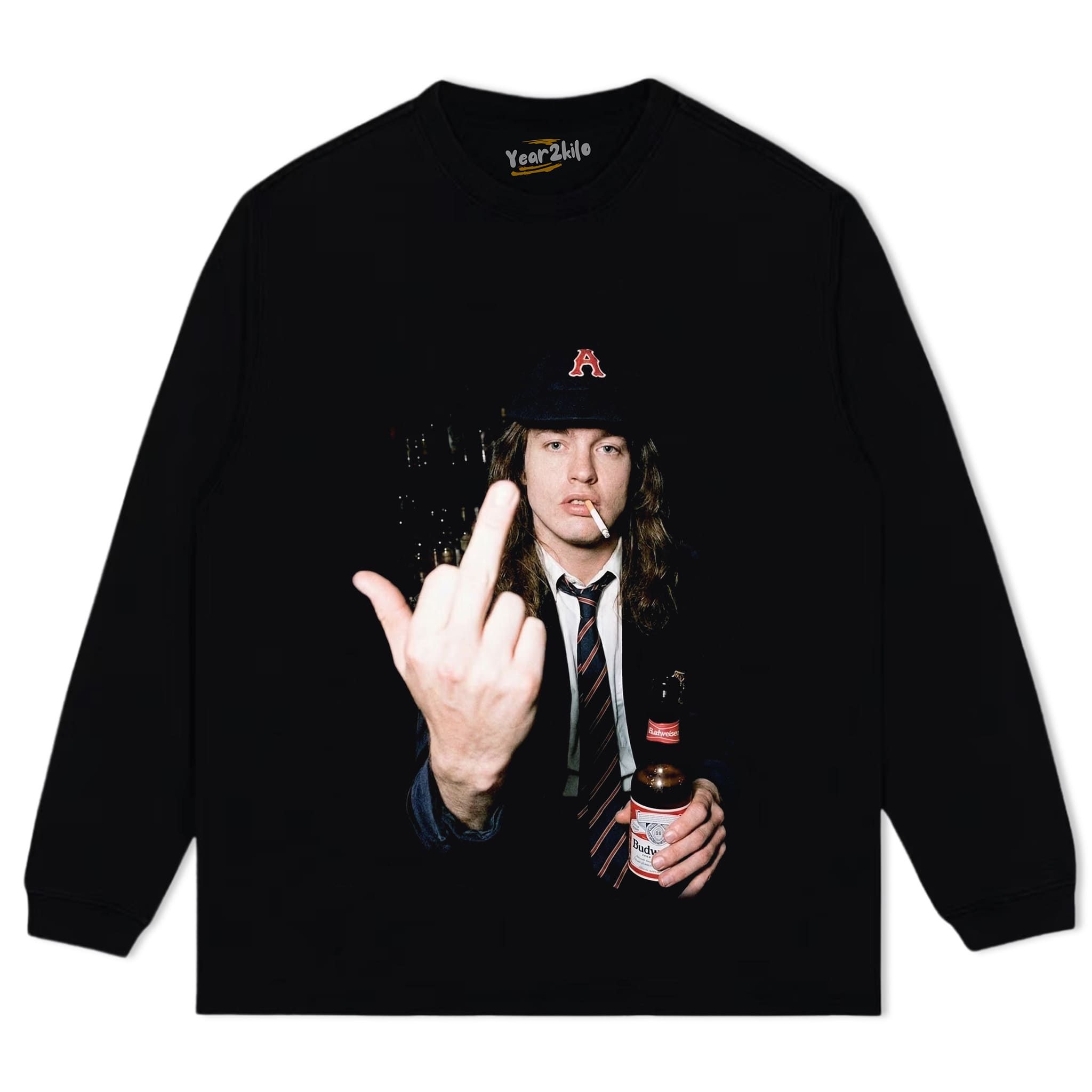 VINTAGE ANGUS YOUNG TANK TOP & TEE & LONG SLEEVE & LAYERED LS & HOODIE