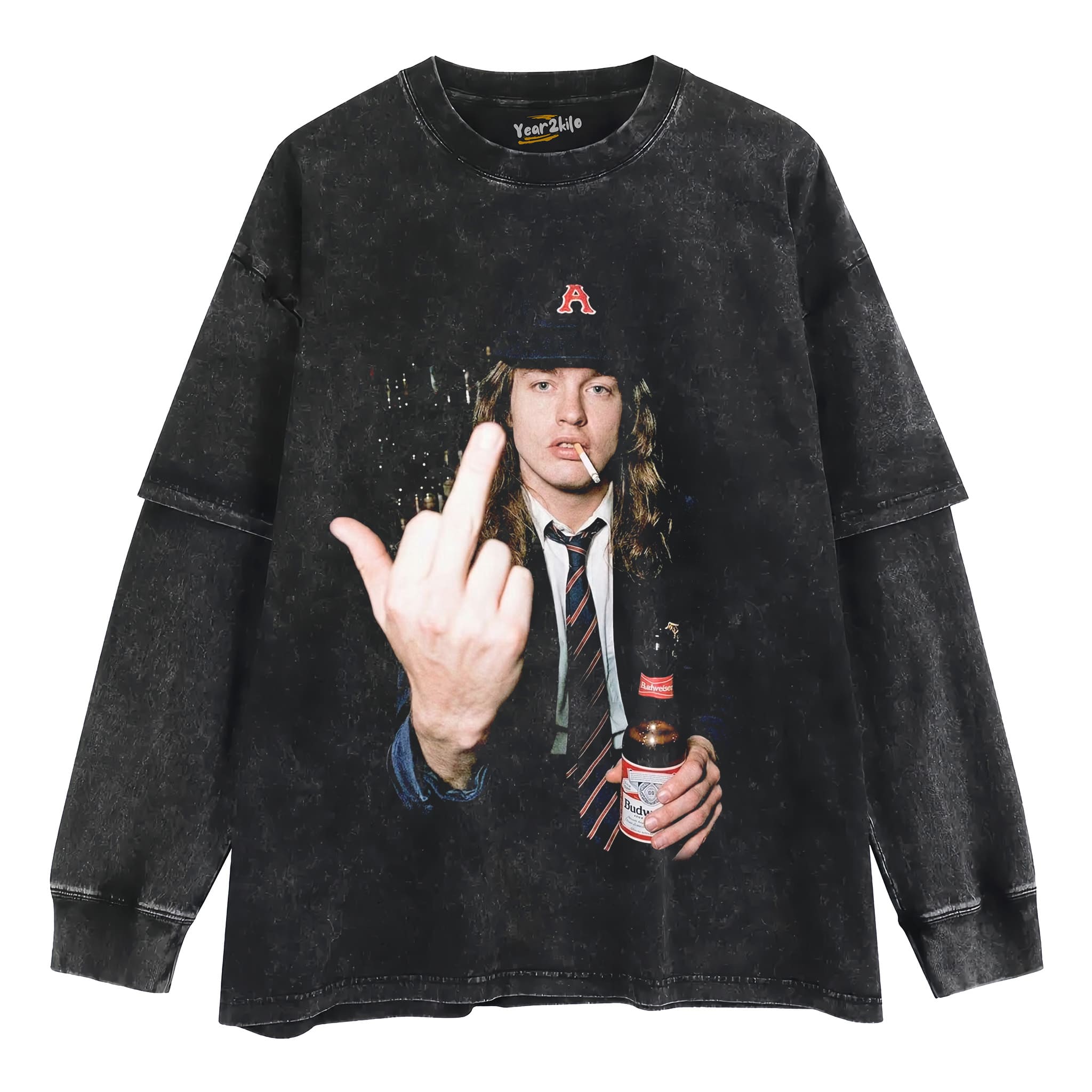 VINTAGE ANGUS YOUNG TANK TOP & TEE & LONG SLEEVE & LAYERED LS & HOODIE