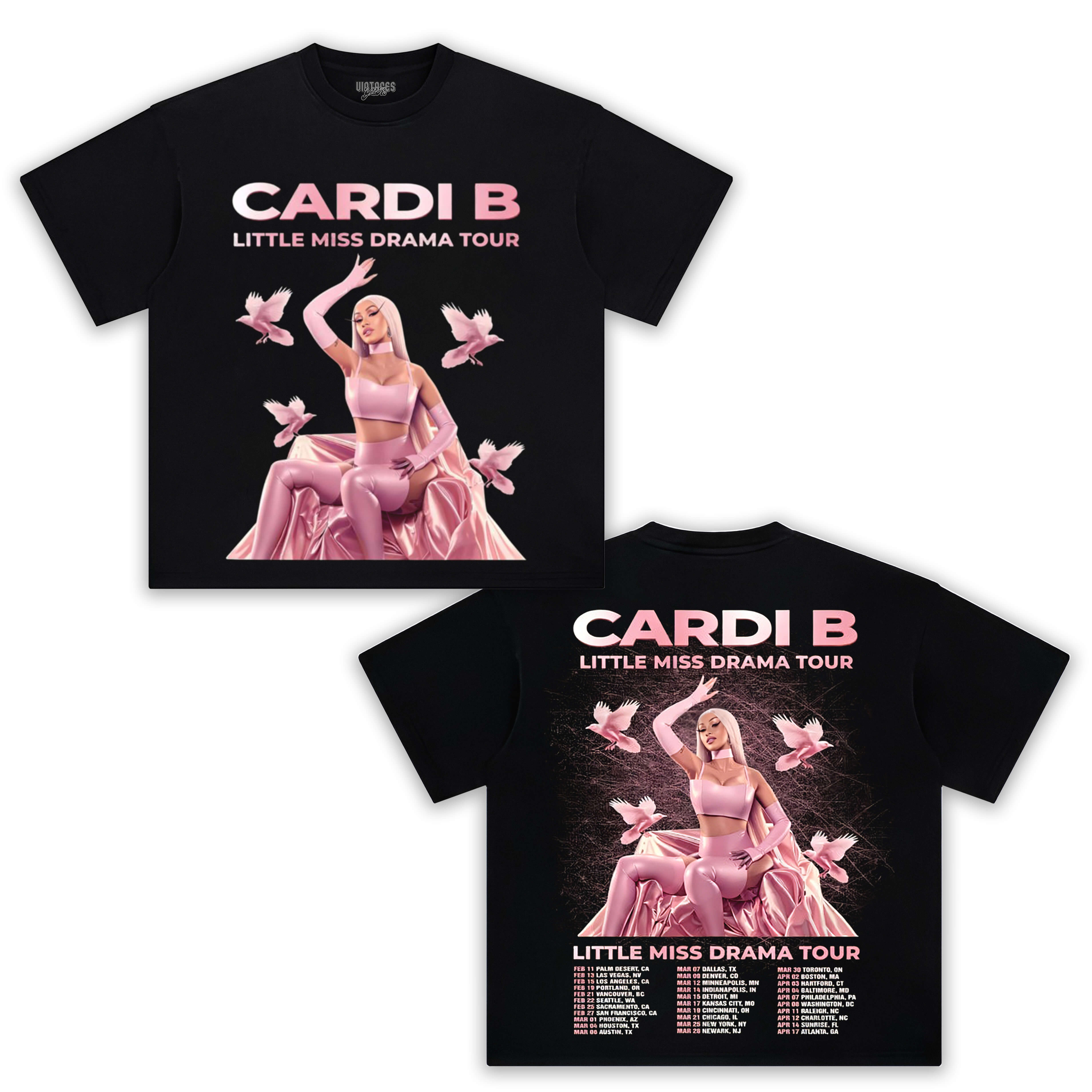 VINTAGE CARDI B LITTLE MISS DRAMA TOUR 2026 TEE