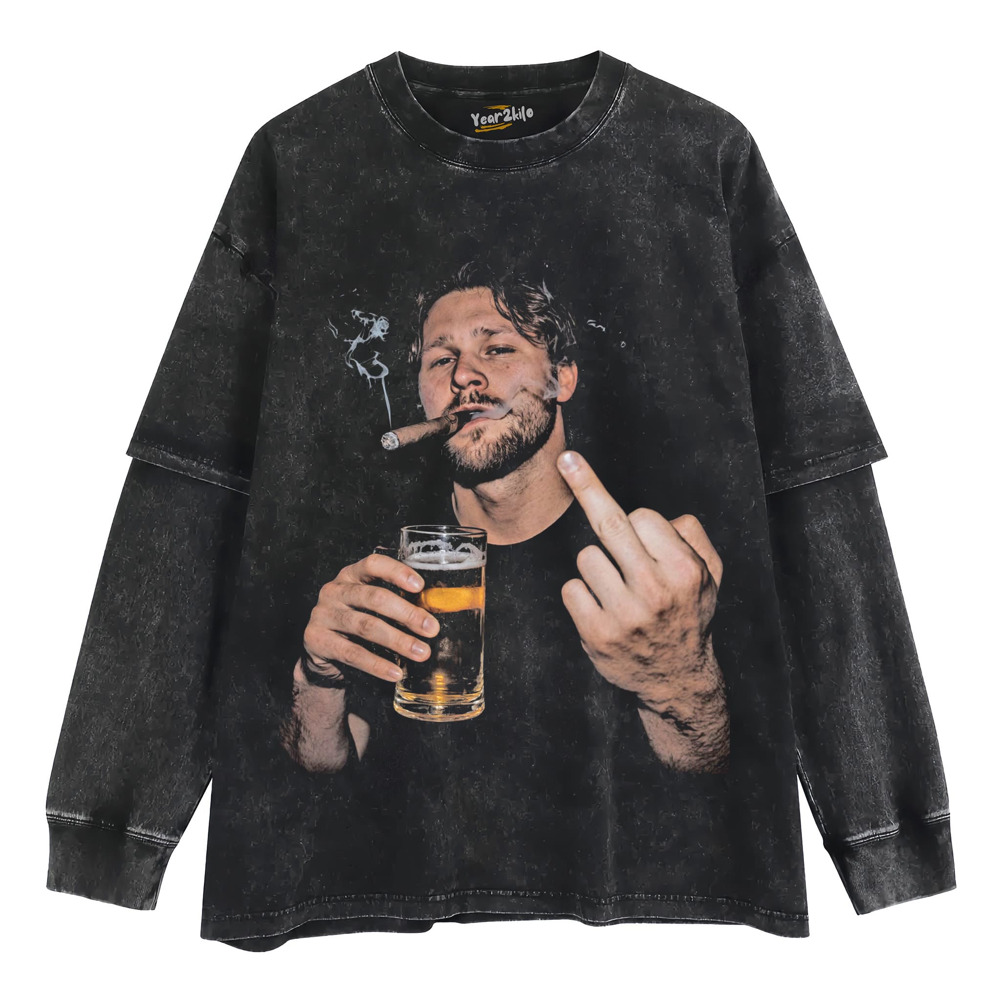 VINTAGE JOSH ALLEN FLIPPING THE BIRD MEME TANK TOP & TEE & LONG SLEEVE & LAYERED LS & HOODIE