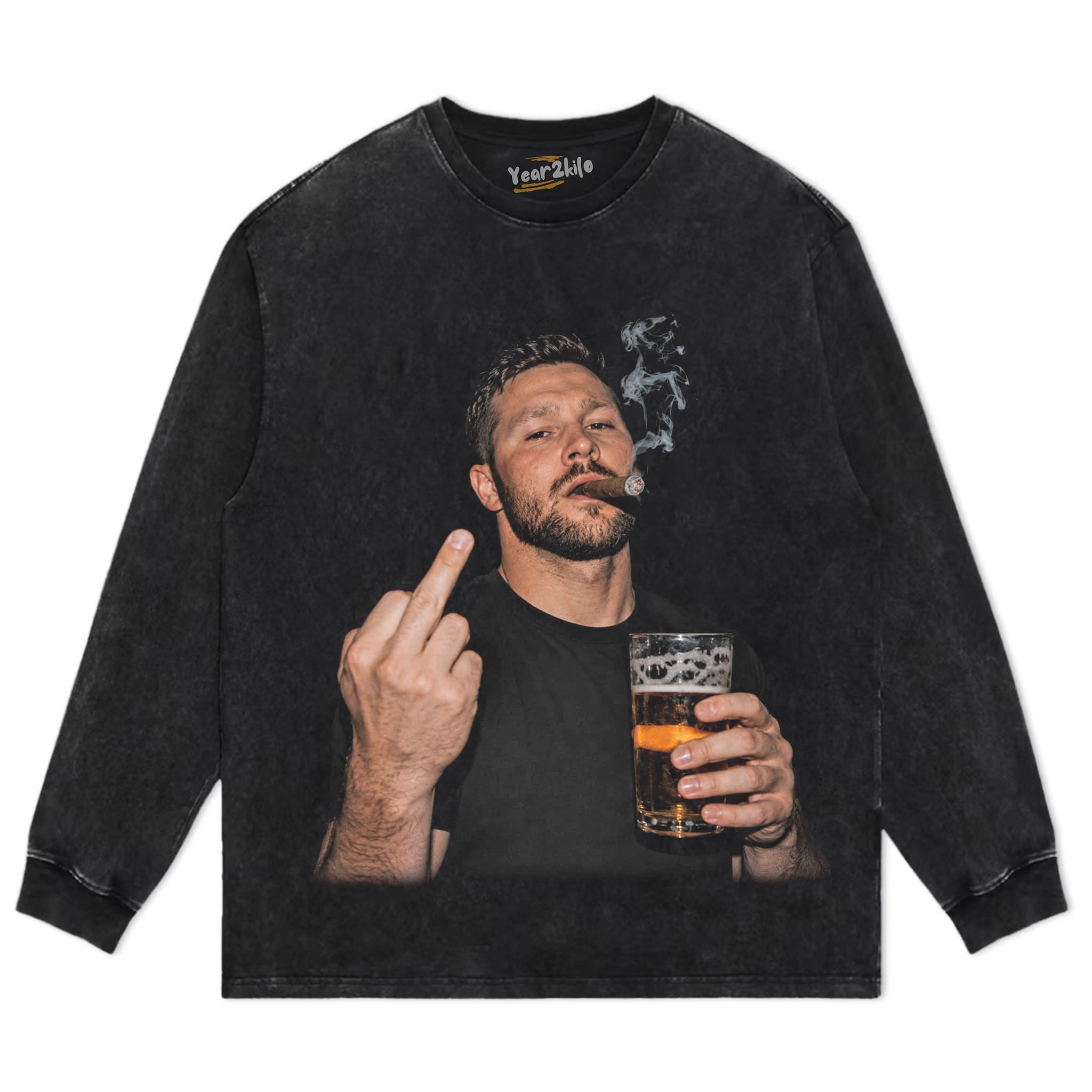 VINTAGE JOSH ALLEN FLIPPING THE BIRD MEME V2 TANK TOP & TEE & LONG SLEEVE & LAYERED LS & HOODIE