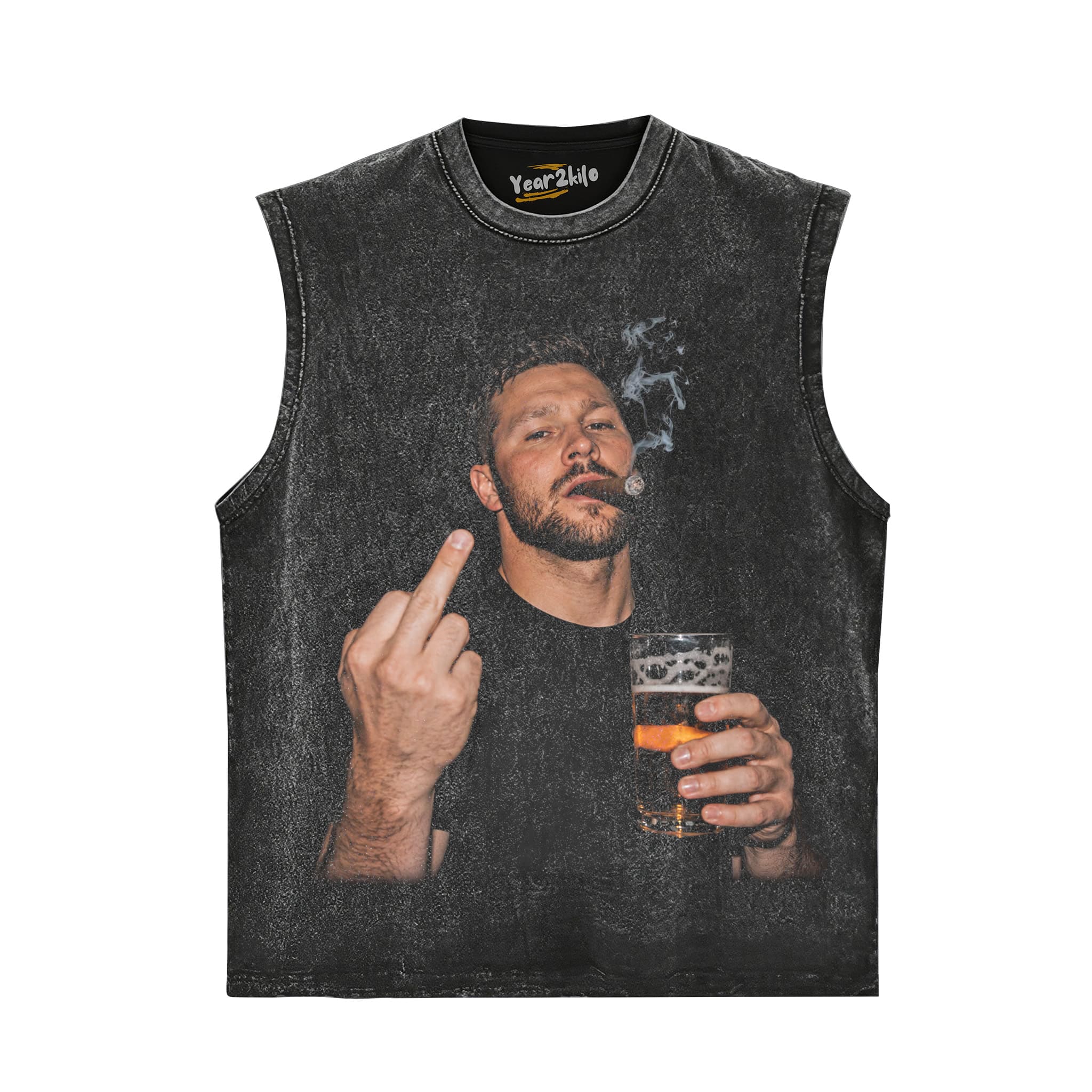 VINTAGE JOSH ALLEN FLIPPING THE BIRD MEME V2 TANK TOP & TEE & LONG SLEEVE & LAYERED LS & HOODIE