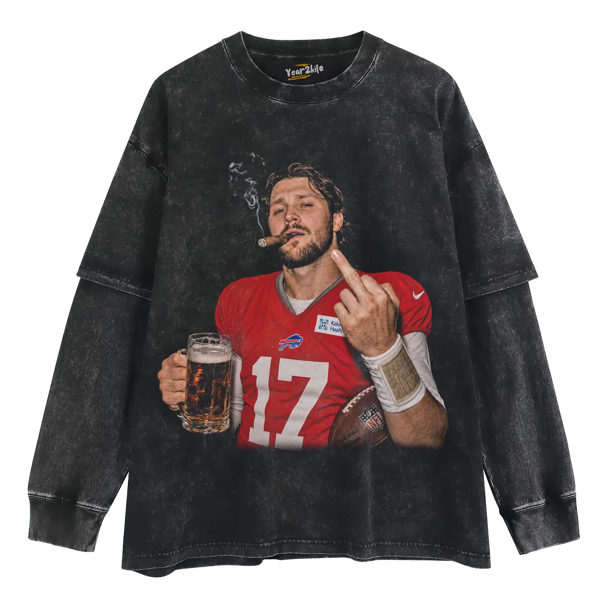 VINTAGE JOSH ALLEN FLIPPING THE BIRD MEME V3 TANK TOP & TEE & LONG SLEEVE & LAYERED LS & HOODIE