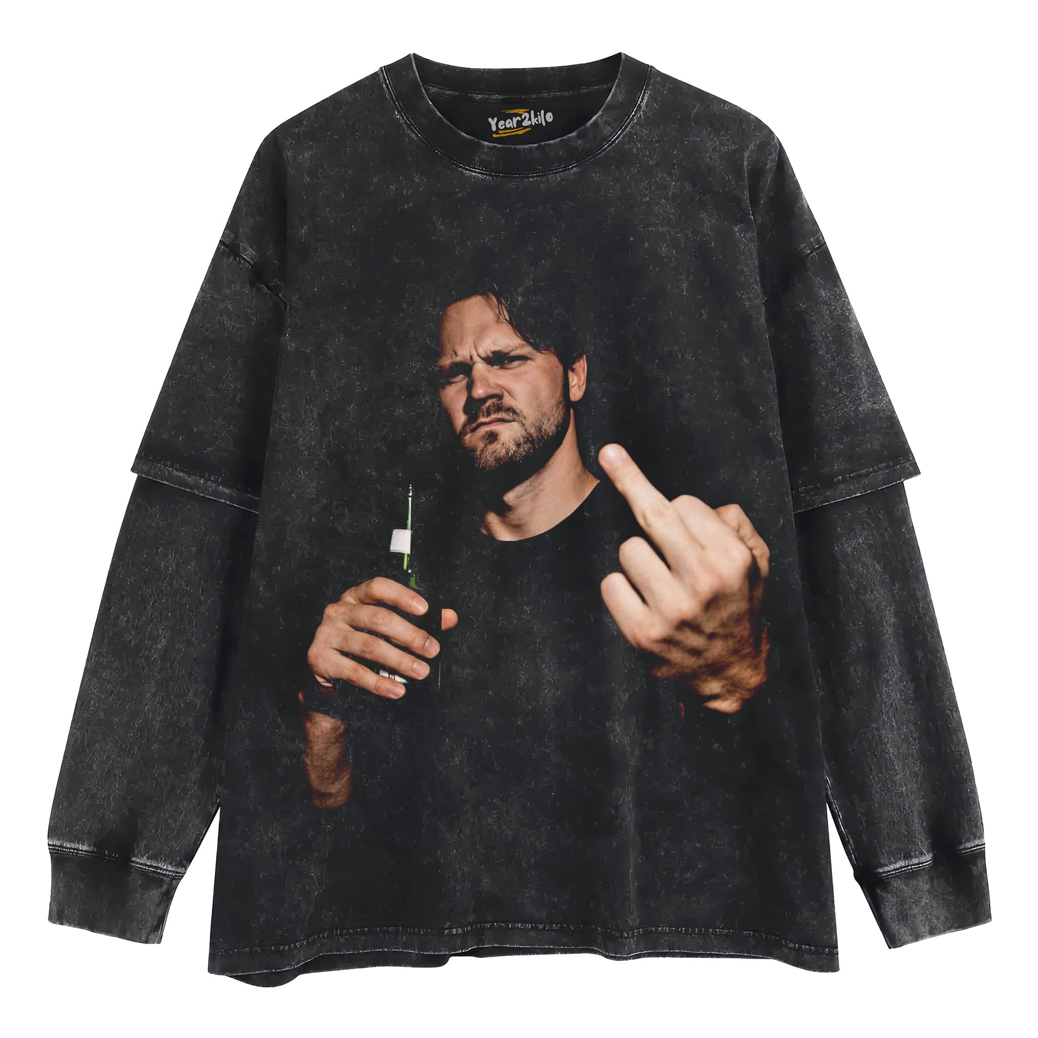 VINTAGE JOSH ALLEN FLIPPING THE BIRD MEME V4 TANK TOP & TEE & LONG SLEEVE & LAYERED LS & HOODIE