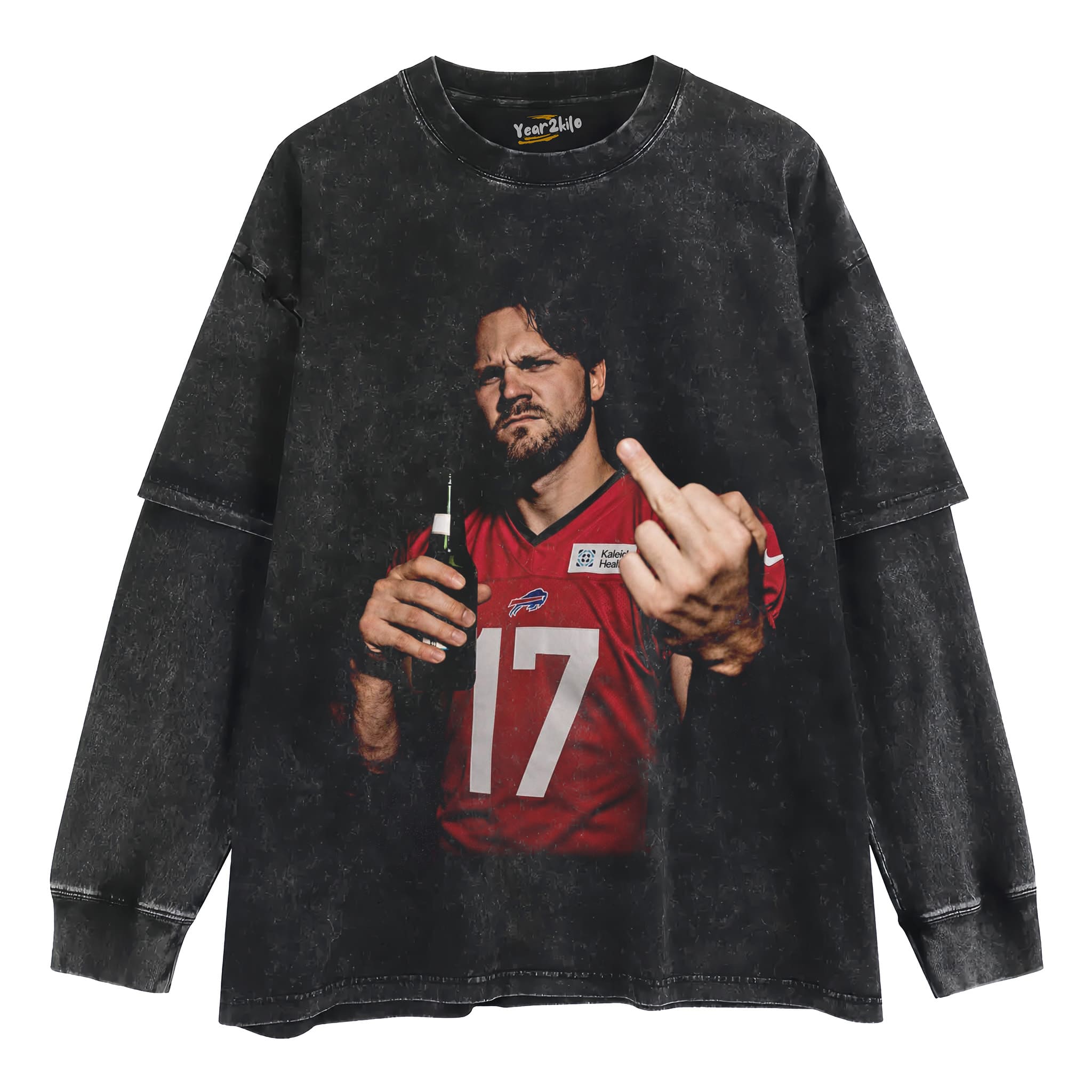 VINTAGE JOSH ALLEN FLIPPING THE BIRD MEME V5 TANK TOP & TEE & LONG SLEEVE & LAYERED LS & HOODIE