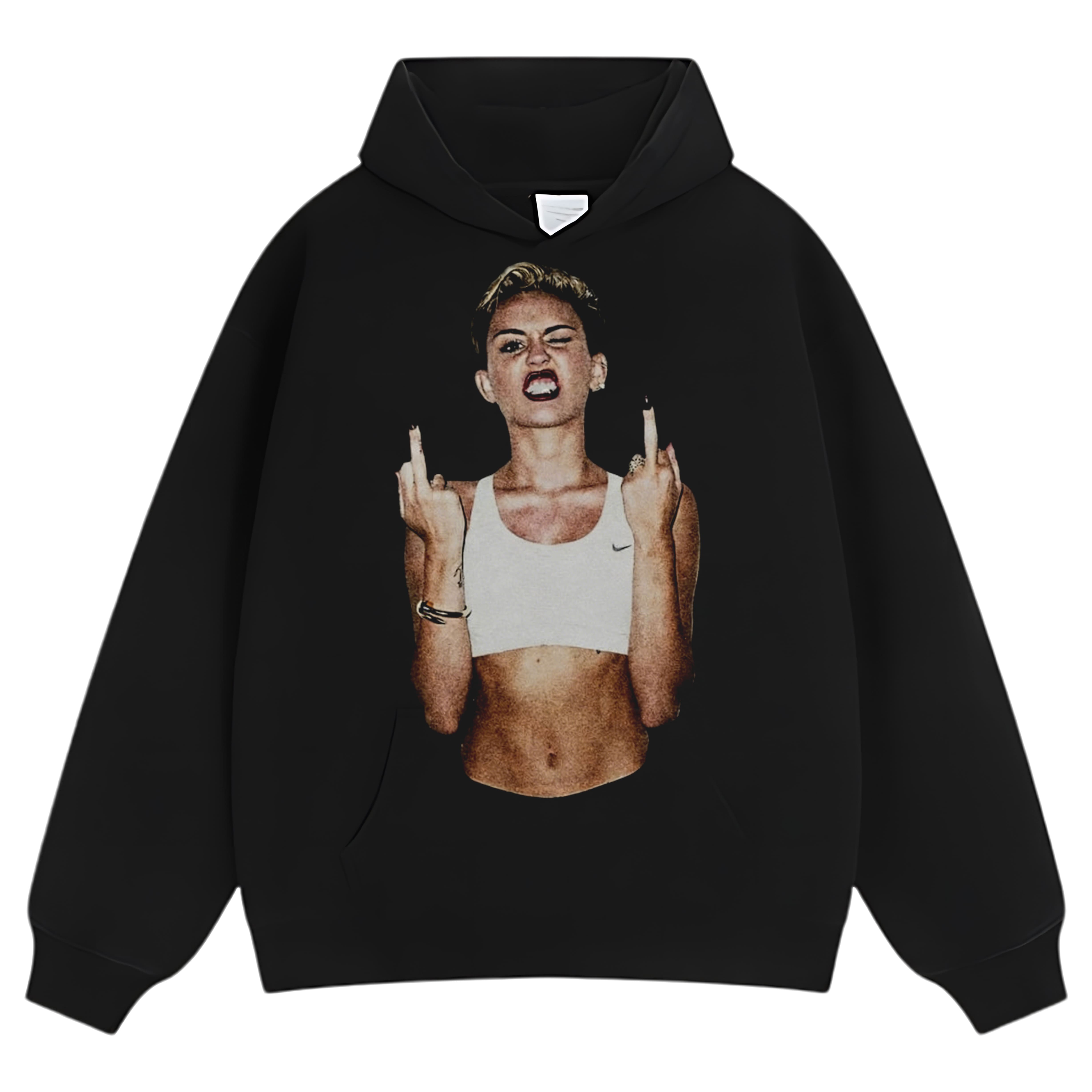 VINTAGE MILEY CYRUS JONES FLIPPING THE BIRD TEE & LS & HOODIE