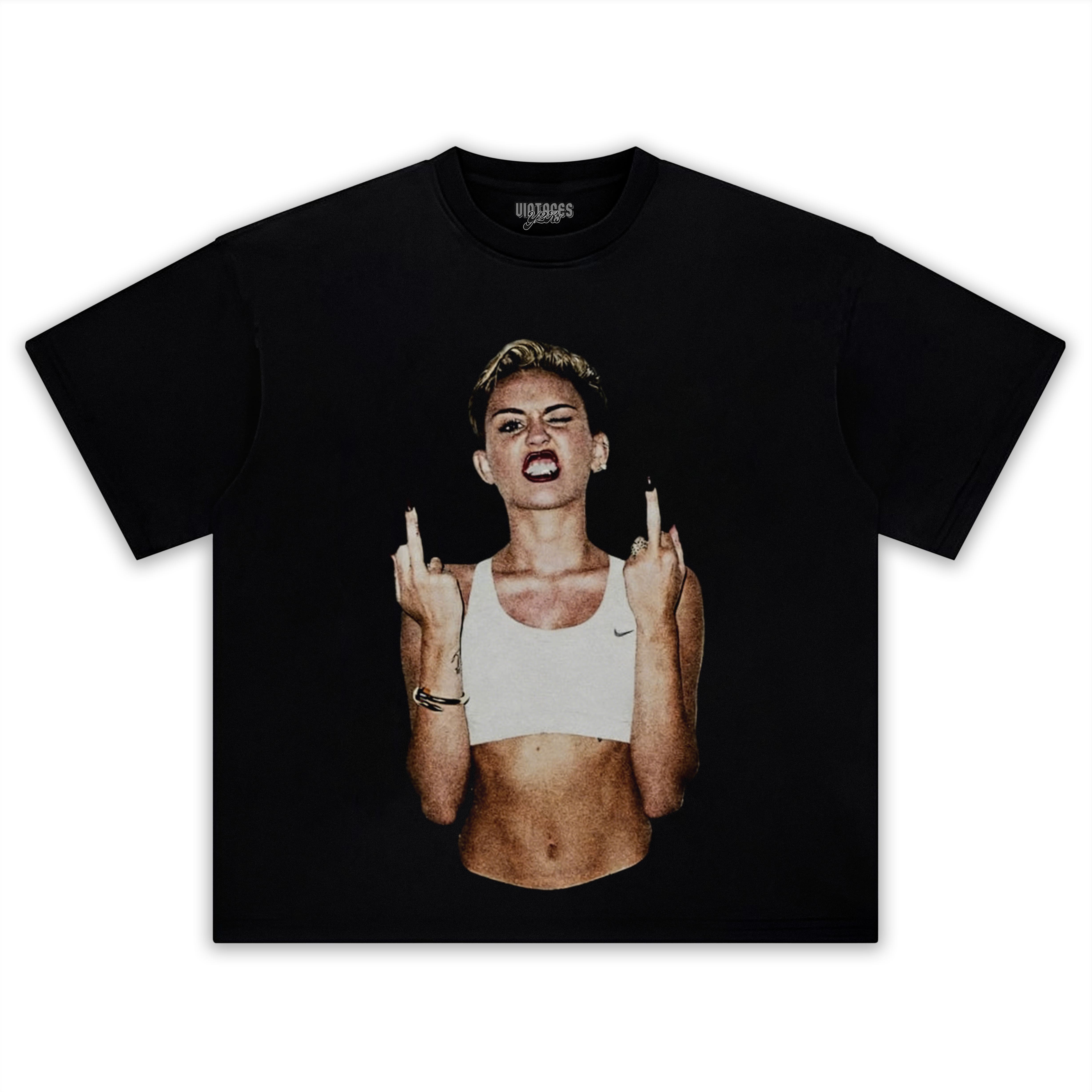 VINTAGE MILEY CYRUS JONES FLIPPING THE BIRD TEE & LS & HOODIE